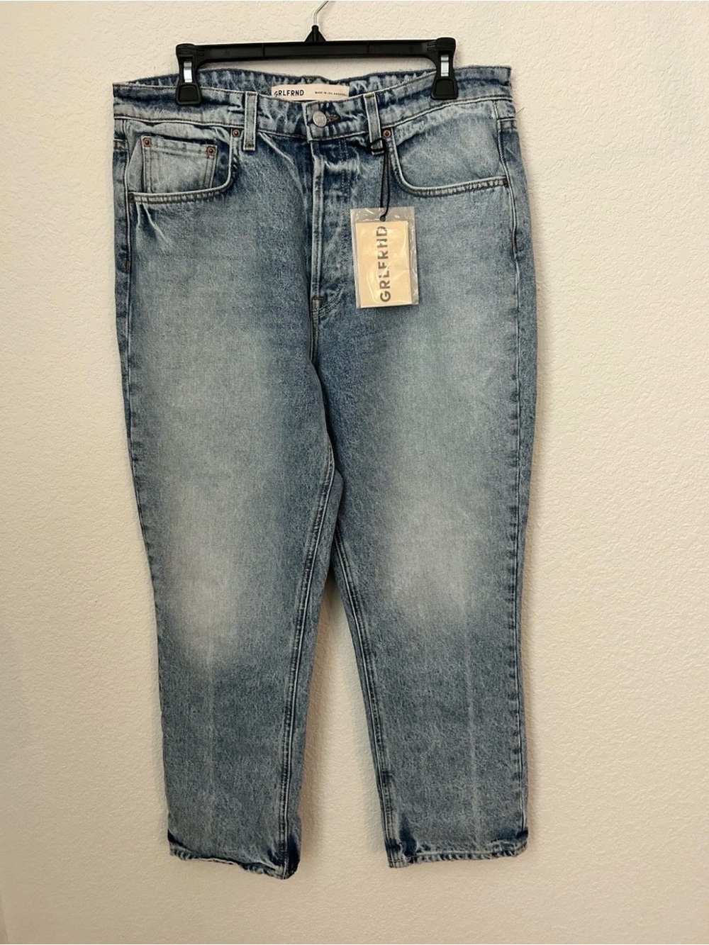 GRLFRND Karolina High-Rise Straight Crop Jeans in Queens NWT